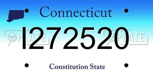 I272520 Connecticut License Plate