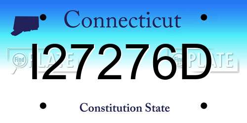 I27276D Connecticut License Plate