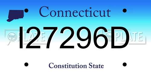 I27296D Connecticut License Plate