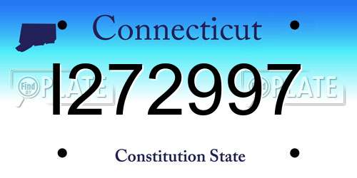 I272997 Connecticut License Plate