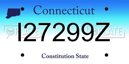 I27299Z Connecticut License Plate