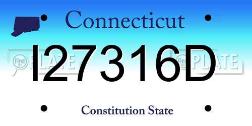 I27316D Connecticut License Plate