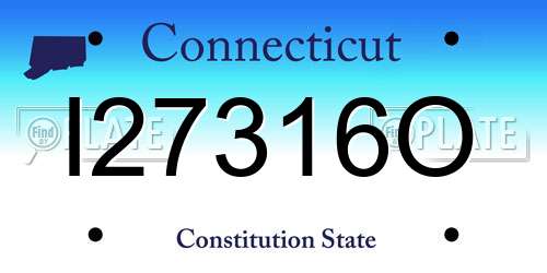 I27316O Connecticut License Plate