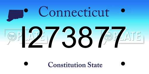 I273877 Connecticut License Plate