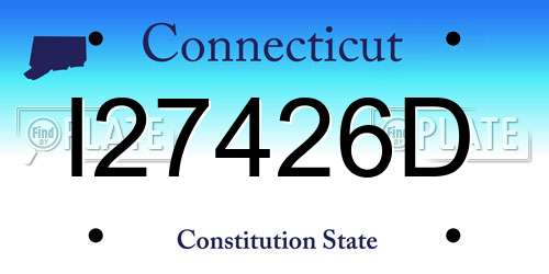 I27426D Connecticut License Plate