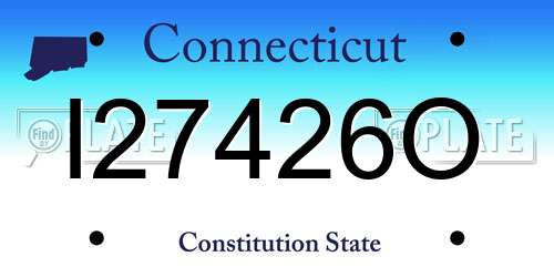 I27426O Connecticut License Plate