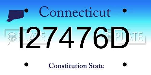 I27476D Connecticut License Plate