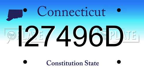 I27496D Connecticut License Plate
