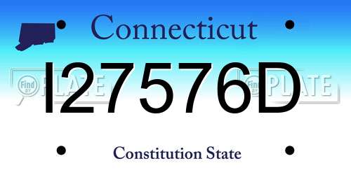 I27576D Connecticut License Plate