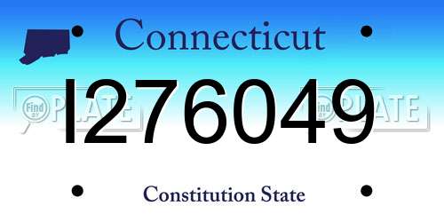 I276049 Connecticut License Plate