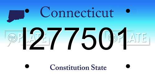 I277501 Connecticut License Plate