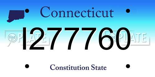 I277760 Connecticut License Plate