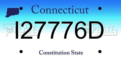 I27776D Connecticut License Plate