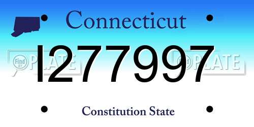 I277997 Connecticut License Plate