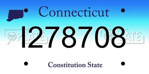 I278708 Connecticut License Plate