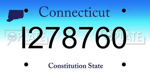I278760 Connecticut License Plate