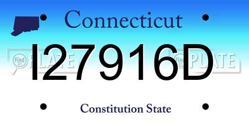 I27916D Connecticut License Plate