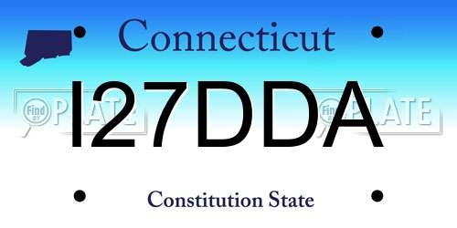 I27DDA Connecticut License Plate