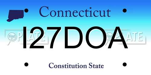 I27DOA Connecticut License Plate
