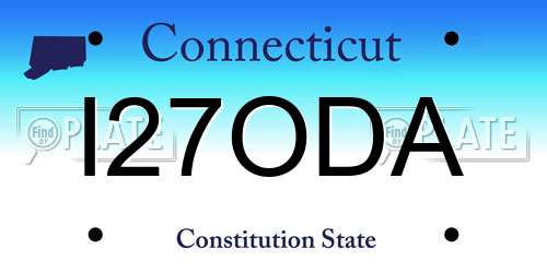 I27ODA Connecticut License Plate