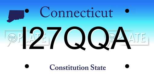 I27QQA Connecticut License Plate