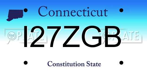 I27ZGB Connecticut License Plate