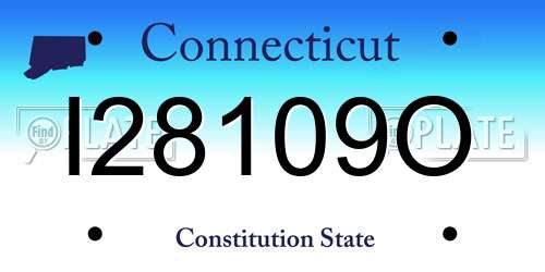 I28109O Connecticut License Plate