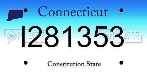 I281353 Connecticut License Plate