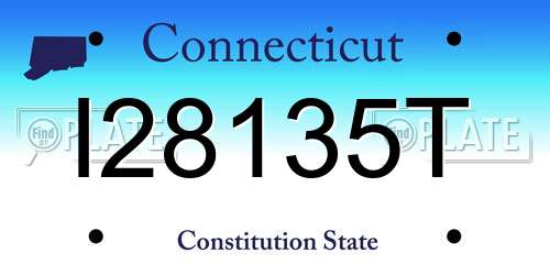 I28135T Connecticut License Plate