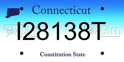 I28138T Connecticut License Plate