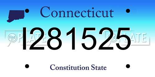 I281525 Connecticut License Plate