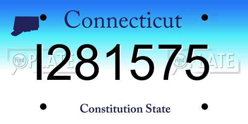 I281575 Connecticut License Plate