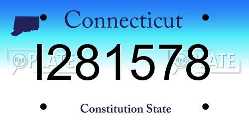 I281578 Connecticut License Plate