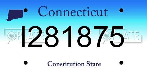 I281875 Connecticut License Plate
