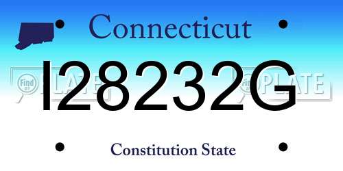 I28232G Connecticut License Plate