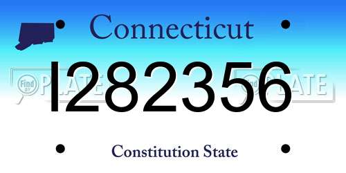 I282356 Connecticut License Plate