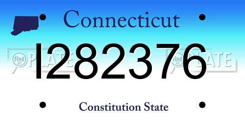 I282376 Connecticut License Plate