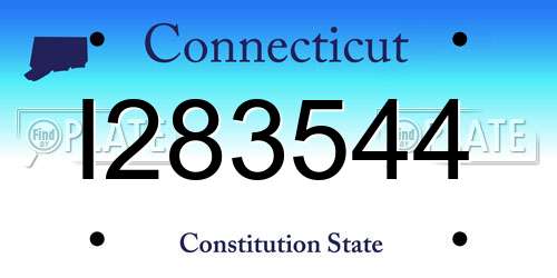 I283544 Connecticut License Plate