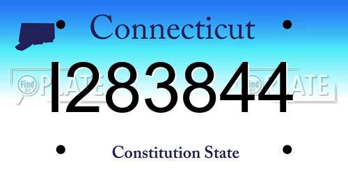 I283844 Connecticut License Plate
