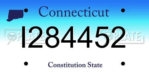 I284452 Connecticut License Plate