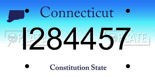I284457 Connecticut License Plate