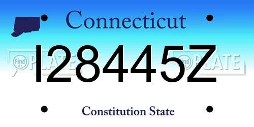 I28445Z Connecticut License Plate