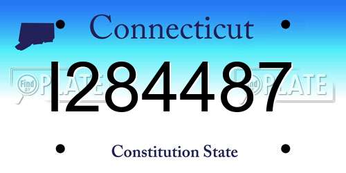 I284487 Connecticut License Plate