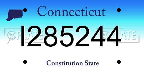I285244 Connecticut License Plate