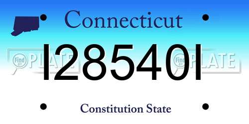 I28540I Connecticut License Plate