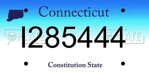I285444 Connecticut License Plate