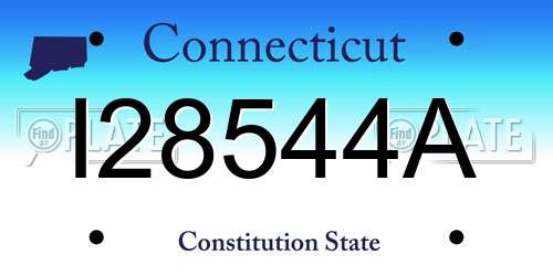 I28544A Connecticut License Plate