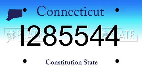 I285544 Connecticut License Plate