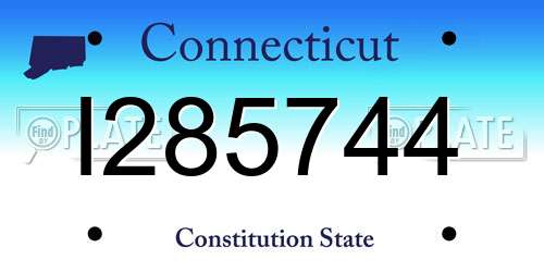 I285744 Connecticut License Plate