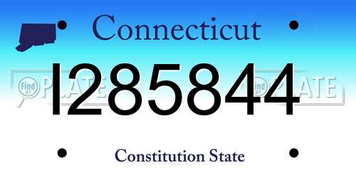 I285844 Connecticut License Plate